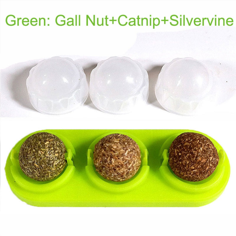 3pcs Rotating Catnip Lick Ball