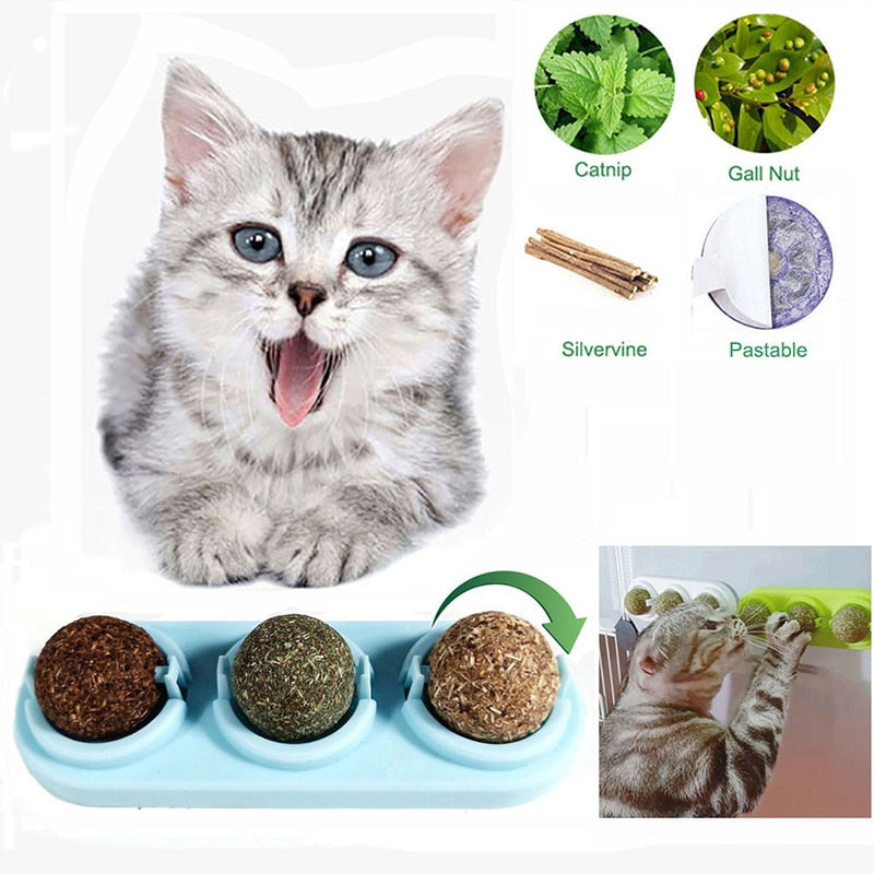3pcs Rotating Catnip Lick Ball